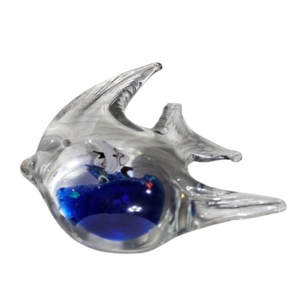 Paperweight Art Glass Fish Angel Hand Blown Murano Style Figurine‎ Aquarium 4.5" - Picture 4 of 4
